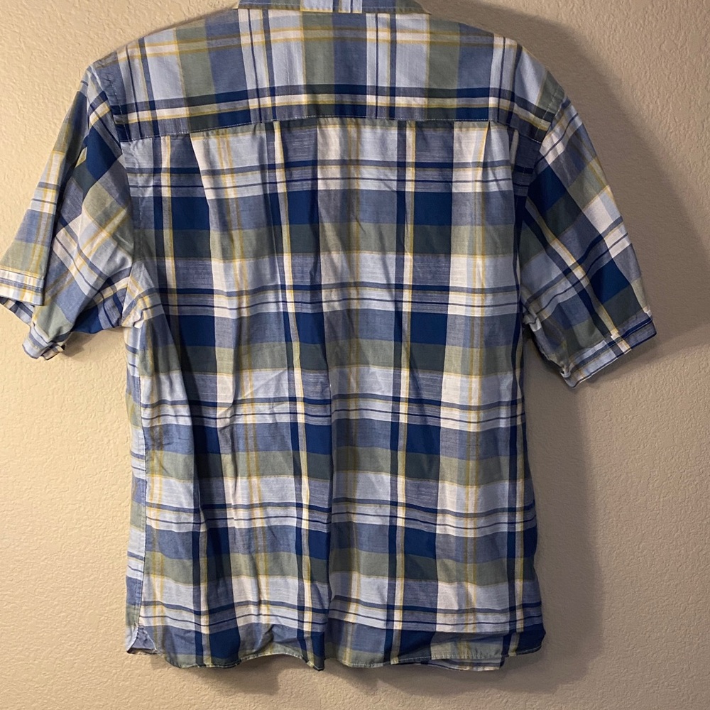 Van Heusen Blue and Green Plaid Casual Shirt - Picture 3 of 4